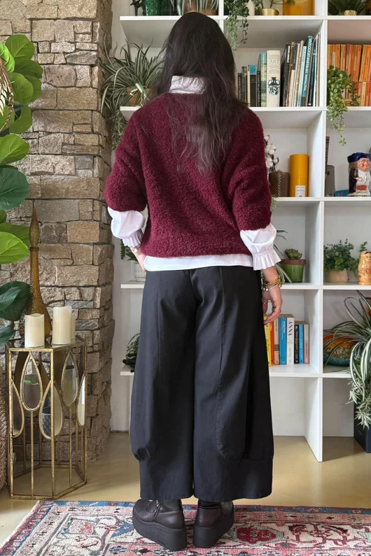 Lola Boucle Slouch Knit Burgundy